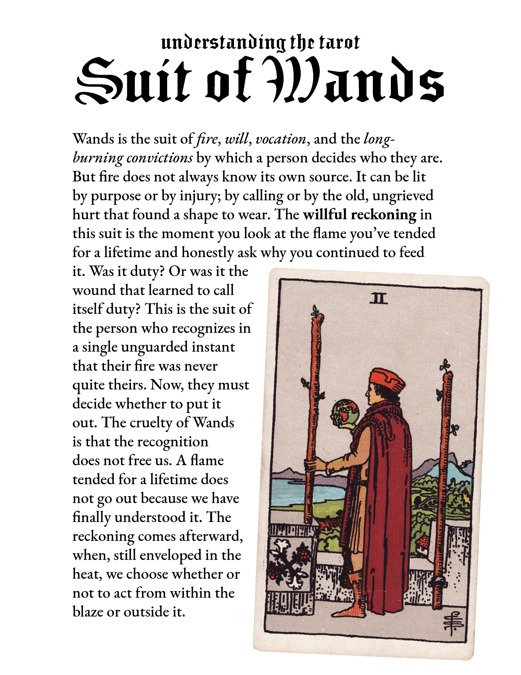 understanding the tarot: suit of wands blurb